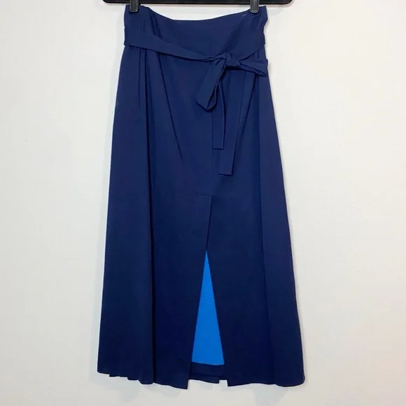 Tory Sport Blue Two Tone Wrap Maxi Skirt - Picture 11 of 14